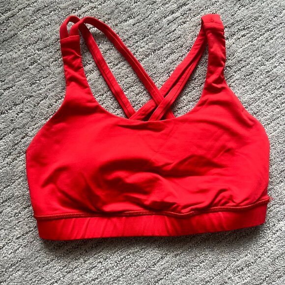 Lululemon Energy Sports Bra- Size 6 in Orange/Red - Picture 2 of 2